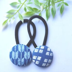 くるみボタン27mmヘアゴム【和柄】 ハンドメイド4