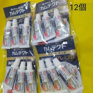 噛む力【薬用ハミガキ】カムテクト プレミアム 歯磨き粉12個(試供品・トラベル用品)インスタント(使い捨て)歯ブラシ 1本おまけ付