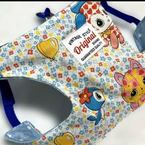 ハンドメイド★リードハーネス☆レトロアニマル☆ブルーハンドメイド★犬浴衣☆