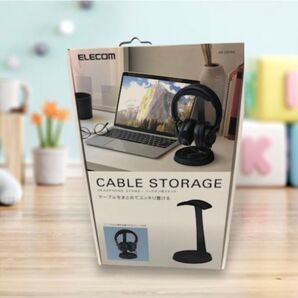 ケーブルをまとめてスッキリ置ける(^^♪ エレコム ヘッドホン用スタンド T字型