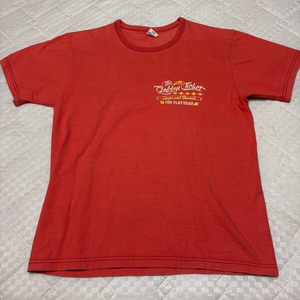 ザ フラットヘッド THE FLAT HEAD Tシャツ/38 赤橙 古着