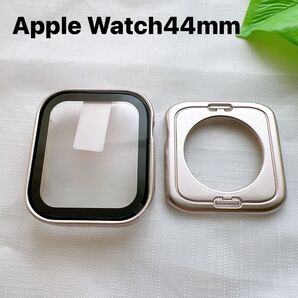 ◆ 2in1保護設計 アップルウォッチ カバー Series 10/9/8/7/SE/6/5/4 44mm スターライト