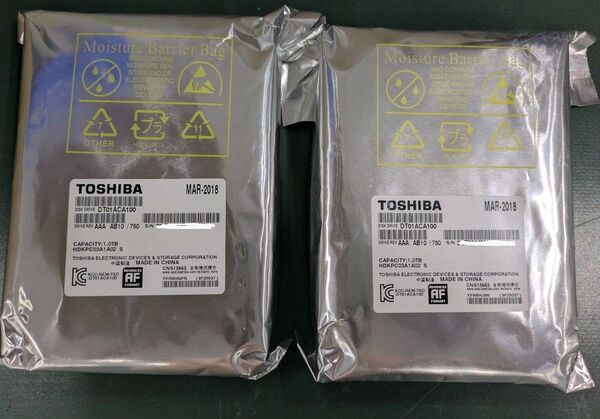 TOSHIBAl HDD 1TB 2台 DT01ACA100 未使用新品