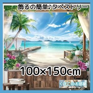タペストリー 背景布 海 空 夏 ビーチ ヤシの木 サマー インテリア S33