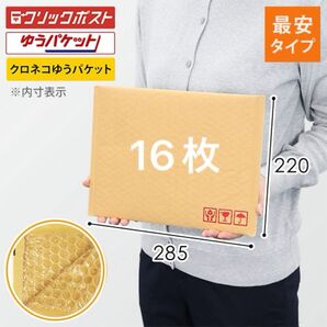 16枚 クッション封筒 ネコポス最大サイズ 幅285 高220 クリックポスト ゆうパケット