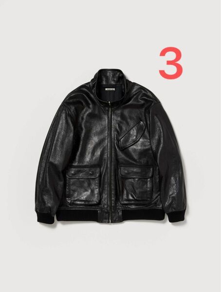 auralee 25AW LAMB LEATHER ZIP BLOUSON