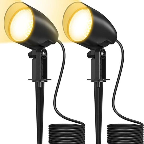 ガーデンライト コンセント式 LED 電球色 スポットライト 2個セット 2way取り付け