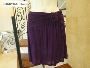 5万 新品 scervino street(シェルビーノストリート)　★紫　ギャザー　デザイン　スカート　38　Ｍ相当