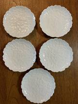 【新品未使用】デッドストック　ヴィンテージ　香蘭社　白磁　花弁模様　フルーツ皿15㎝　　豆皿　　5枚セット_画像1