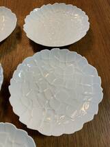 【新品未使用】デッドストック　ヴィンテージ　香蘭社　白磁　花弁模様　フルーツ皿15㎝　　豆皿　　5枚セット_画像6