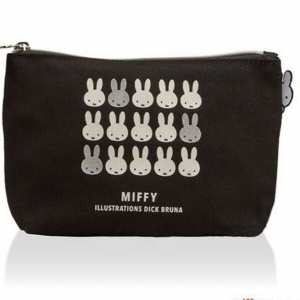 帆布ポーチ miffy ミッフィー シルバー プリント キャンバスポーチ ミニポーチ 小物入れ キャンバス生地 新品未使用