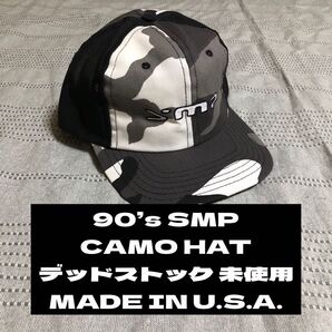 90年代 USA製 SMP オールド サーフ スケート迷彩柄 メッシュ キャップ