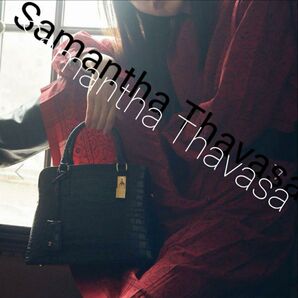 SamanthaThavasa 2wayハンドバッグ クロコ型押し ショルダーバック サマンサタバサ ゴールド装飾