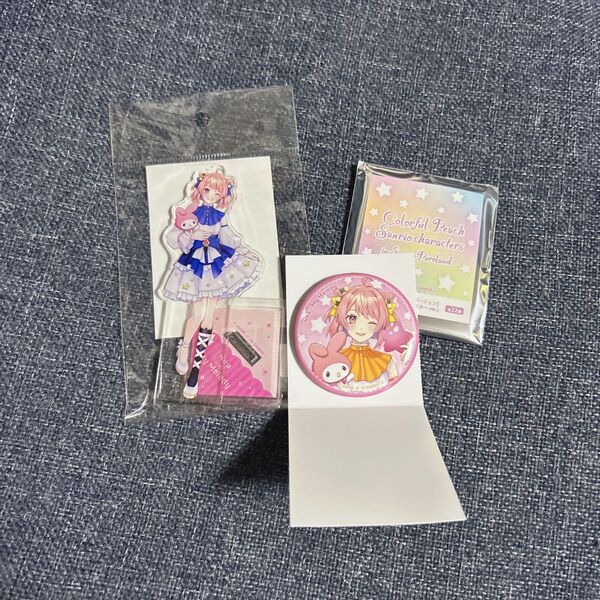 からぴち×sanrio のあさん アクスタ 缶バッジ 2点セット
