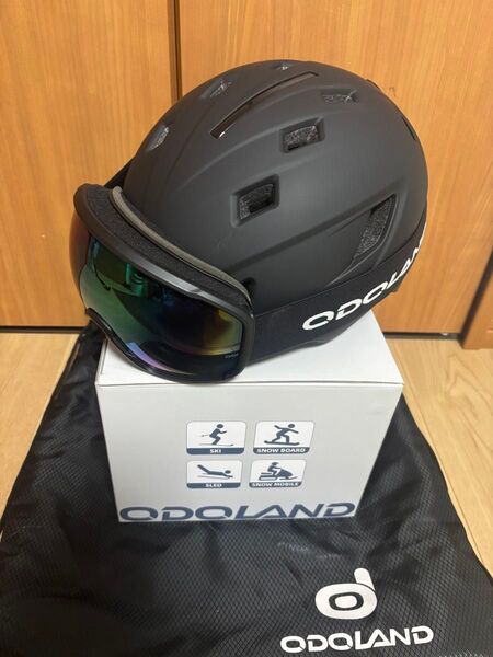 Odoland スノボ スキー ヘルメットセット ゴーグル付き サイズM