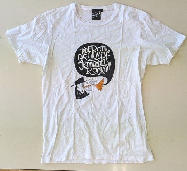 BEAMS ロゴTシャツ ホワイト メンズ L Tシャツ 花井祐介Yusuke Hanai / KeEPonGJR Tee