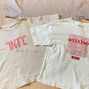 【pair manonペアマノン ベージュ Tシャツ 3点セット 120】 Tシャツ 半袖Tシャツ