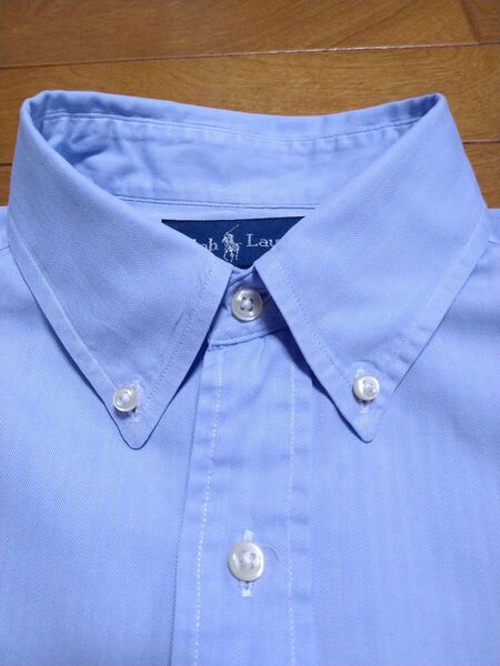 ラルフローレン RALPH LAUREN 長袖ボタンダウンシャツ ライトブルー L