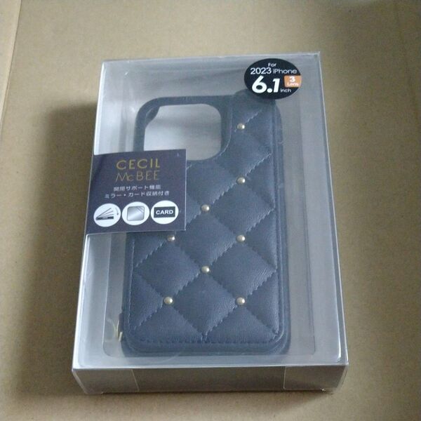 CECIL McBEE iPhone15pro ネイビー スマホケース