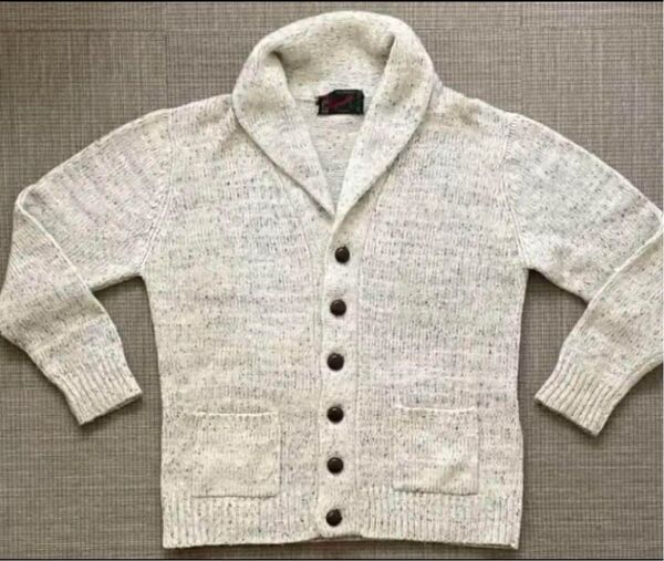 ◆【希少】60s Sigallo カウチンニットショールカーディガン ホワイト ショールカラー