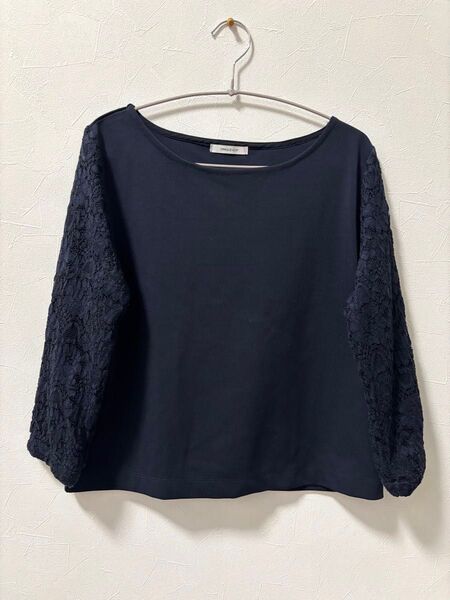 opaque.clip オペークドットクリップ 長袖 カットソー ネイビー レース Mサイズ