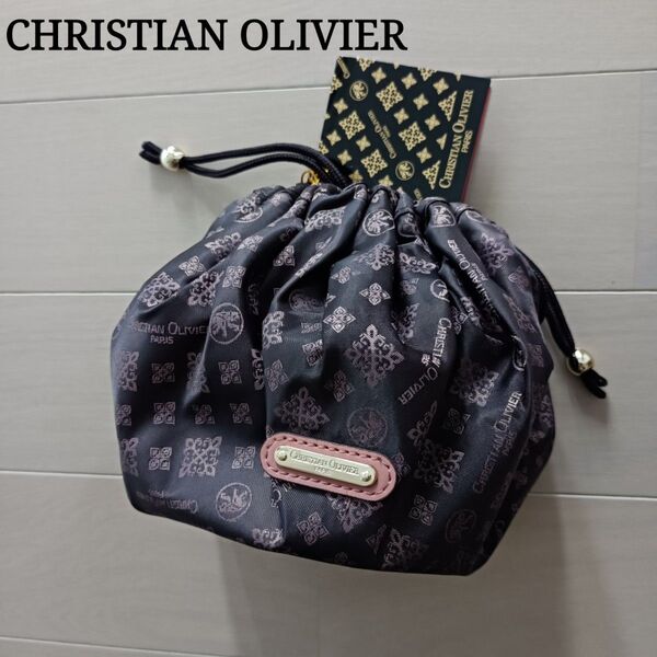 2096 CHRISTIAN OLIVIER クリスチャンオリビエ はっ水ジャガードマルチユース 巾着バッグ タグ付き