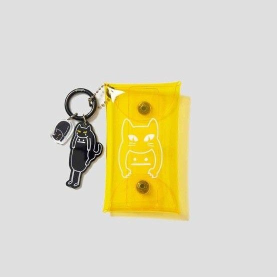 graniph グラニフ ネコカブリ ビューティフルシャドー アクリルキーチェーン&カードケース
