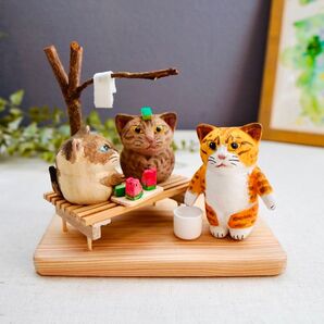 木彫り猫 271 ハンドメイド 置物