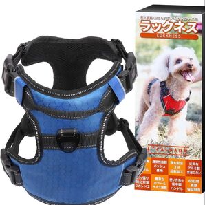 ラックネス S 小型犬 ハーネス 胴輪 負担が少ない 【獣医師監修】 ブルー