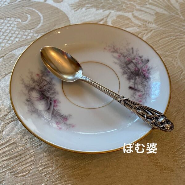 【フランス/Henin & Cie】純銀/コーヒースプーン 1本 「アイリス」