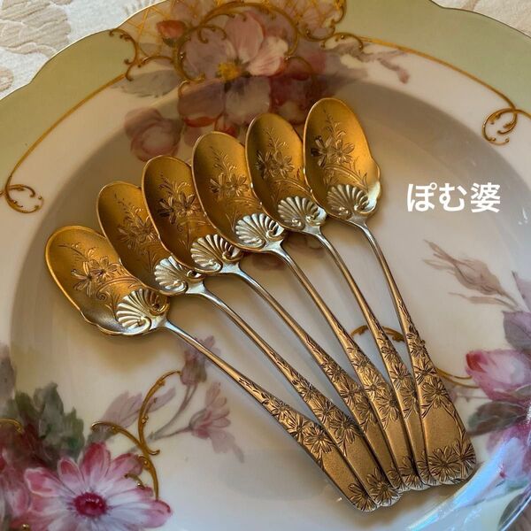 【米国/Gorham】純銀 スターリングシルバー/アイスクリームスプーン 6本