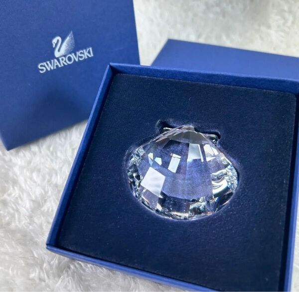美品 スワロフスキー SWAROVSKI シェル クリスタルオブジェ 貝