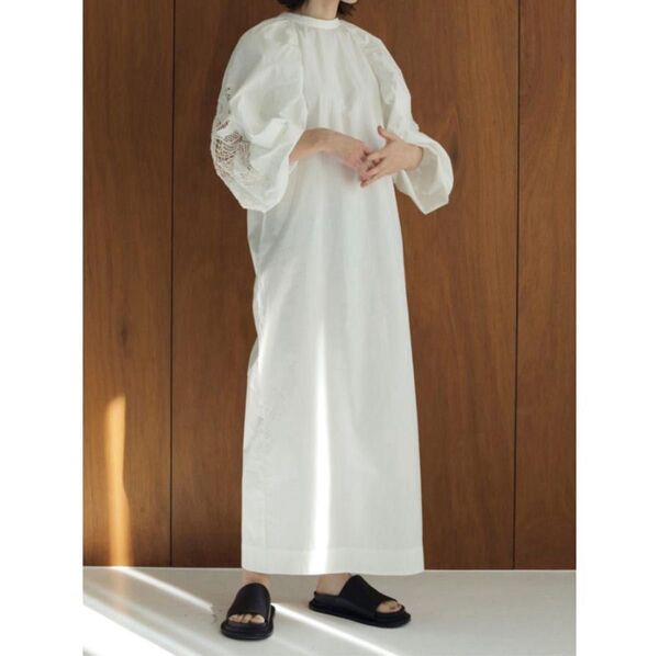 anuke Cutwork Embroidery Dress 36 ホワイト ワンピース アンヌーク ブラウス シャツ レース