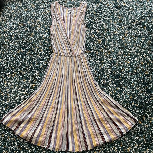 MISSONI ノースリーブワンピース ニット ベルト欠品 ほつれあり ボーダー