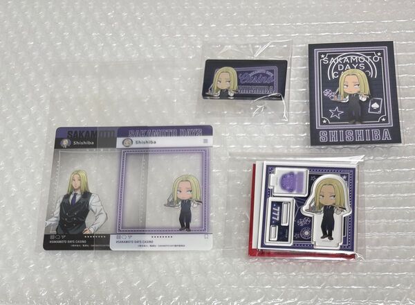 サカモトデイズ 神々廻 カジノディーラー アクリルスタンド、アクリルネームプレート、SNSクリアカード、特典ノベルティ