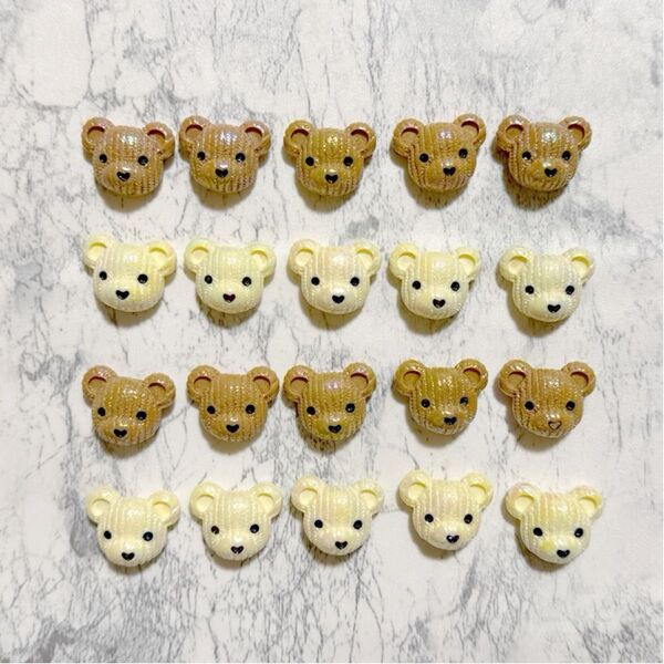【1個*40円】*2cm×2cm*フェイスデコパーツ *ハンドメイド素材*デコパ*くま*貼り付け*ホイップデコ*handmade
