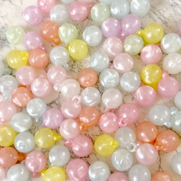 【ビーズ50個→820円】ハンドメイドパーツ*マーブル14mm*カラフルMIX*カン付きビーズ*ワイヤーリース*ビーズリース