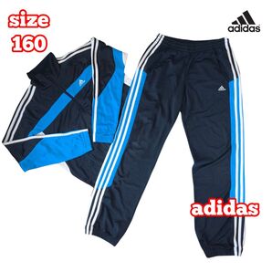 adidas ジャージ上下セット サイズ160 ネイビー/青 キッズ