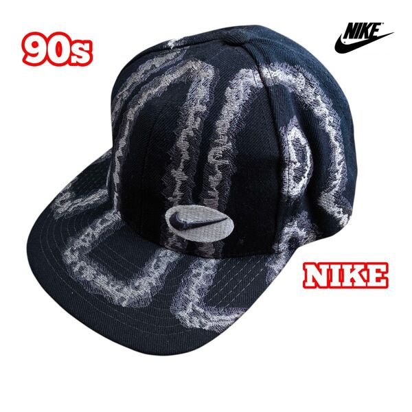 【美品】 90s NIKE ベースボールキャップ スナップバック アジャスタブル