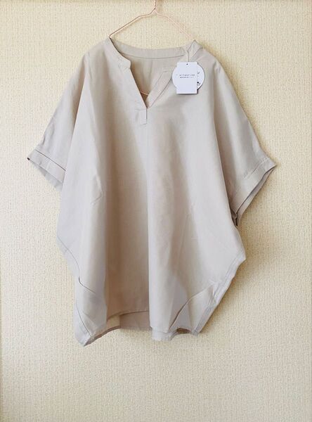 やわさらリネン 半袖 スキッパー シャツ ブラウス 吸水速乾 UVケア 抗菌防臭