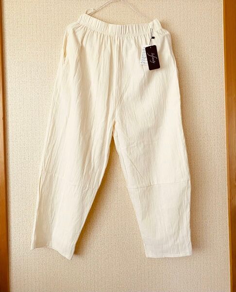 新品未使用 ゆったり コットン パンツ M〜L 綿100% イージーパンツ ワイドパンツ