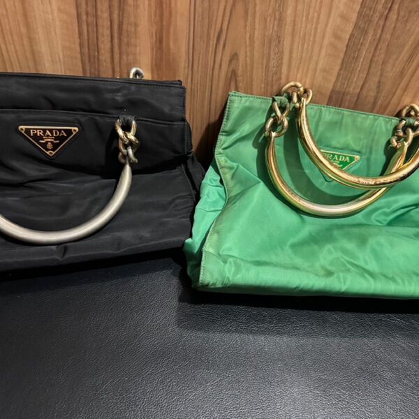 PRADA 三角ロゴプレート ナイロン ハンドバッグ 2点 プラダ
