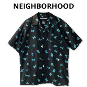 【レア】NEIGHBORHOOD 19SS アロハ FLAG CSHIRT .LS オープンカラー 開襟 アロハシャツ 総柄