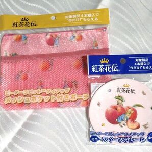 紅茶花伝 ピーターラビットタイアップ ポーチ&スイーツプレート 2点セット