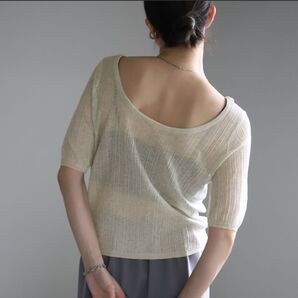 select MOCA バレエネックランダムリブラメシアーニット