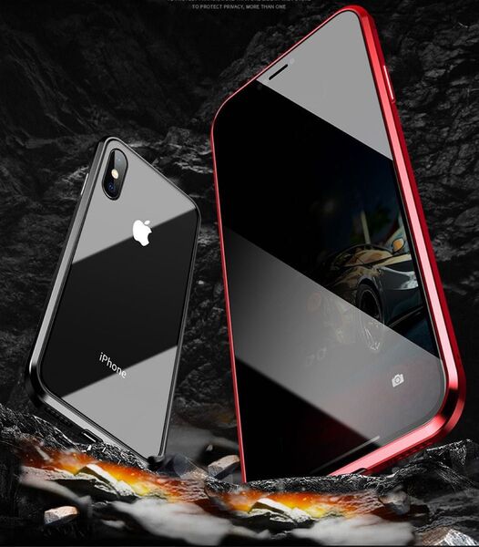 iPhone16Plus ケース マグネット 強化ガラス 覗き見防止 ゴールド