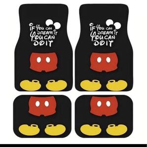 ディズニー ミッキーマウス キャラクターカーマット 4枚セット
