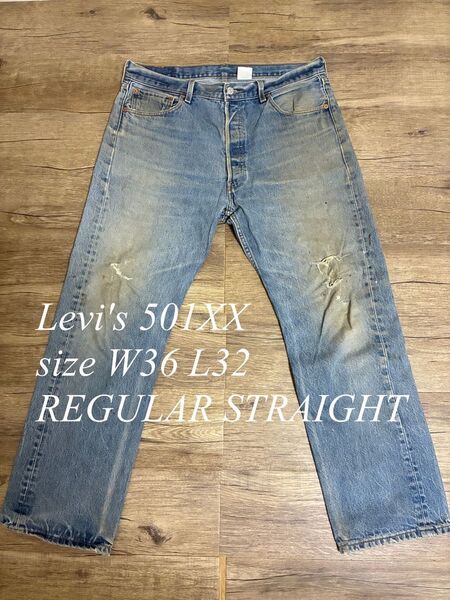 Levi's リーバイス 501XX W36 L32 メキシコ 裏ボタン 104 古着 グランジ ダメージ ゆったり デニム