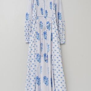 ヌキテパ 25ss 今季 新作CottonJacquardLilyPrintShirringDress ワンピース 長袖