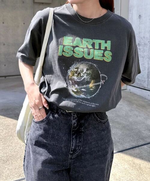 ANME アンメ ロゴ 宇宙 プリント 半袖 Tシャツ ブラックE M